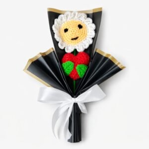 Handmade Crochet Smiley Flower Bouquet – Cute Woolen Flower Gift | Forever Bloom