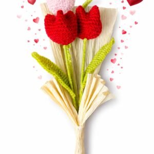 Handmade Crochet Tulip Flower Bouquet – Woolen Decorative Flower | Perfect Gift