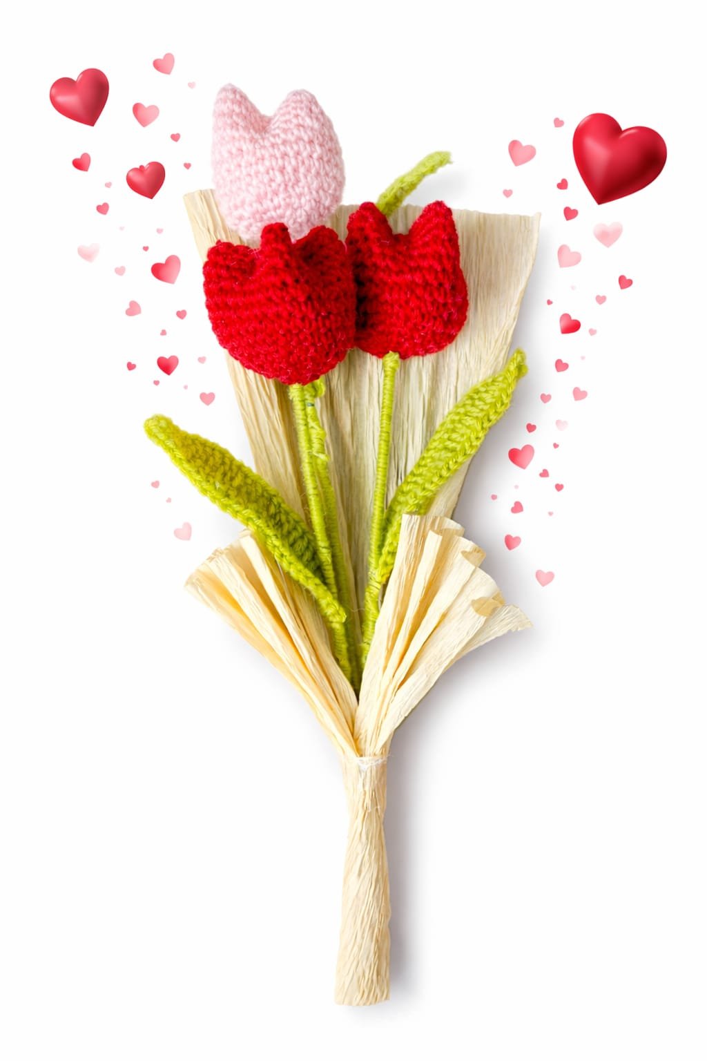 Handmade Crochet Tulip Flower Bouquet – Woolen Decorative Flower | Perfect Gift