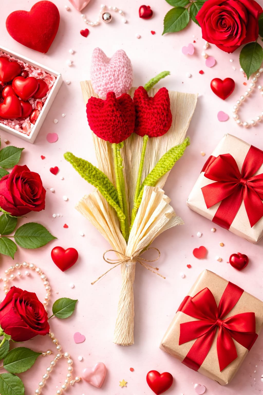 Handmade Crochet Tulip Flower Bouquet – Woolen Decorative Flower | Perfect Gift - Image 3